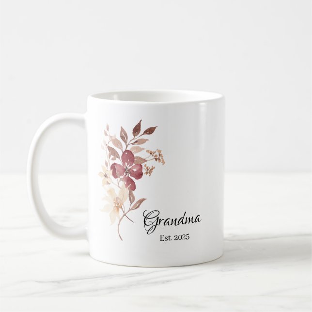Caneca De Café Grandma Est. Year – New Grandma Announcement (Esquerda)