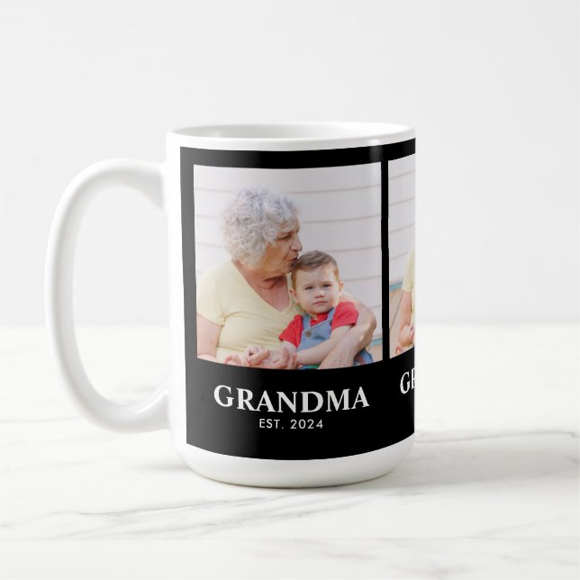 Caneca De Café Grandma Established Bold Black 3 Photo Coffee (Esquerda)