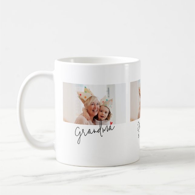 Caneca De Café Grandma Established Script Photo (Esquerda)