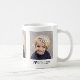 Caneca De Café Grandma I love You 3 Photo Elegant Simple