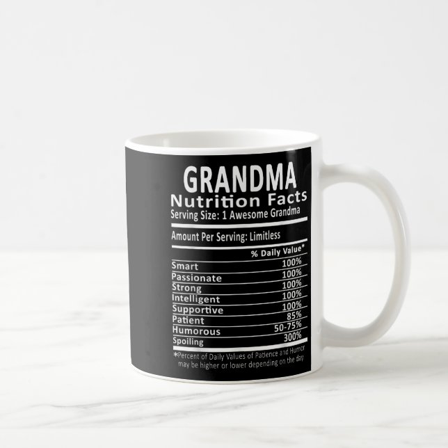Caneca De Café Grandma Nutrition Facts Halloween Thanksgiving Chr (Direita)