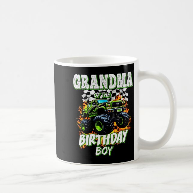 Caneca De Café Grandma Of The Birthday Boy Monster Truck Birthday (Direita)