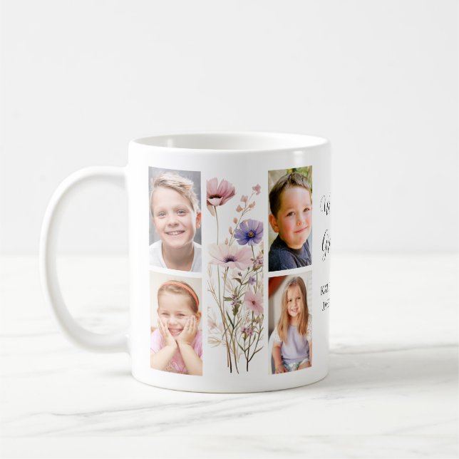 Caneca De Café Grandma Photo Collage  (Esquerda)