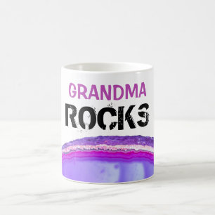 Caneca De Café *~* GRANDMA ROCKS Stone Lapidate Agate Slab