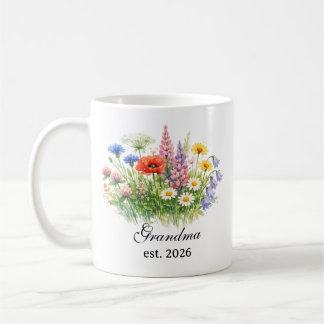 Caneca De Café Grandma Wildflower Watercolor 