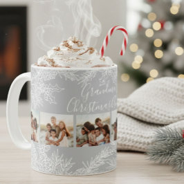Caneca De Café Grandma's Elegant Custom Christmas Photo Collage