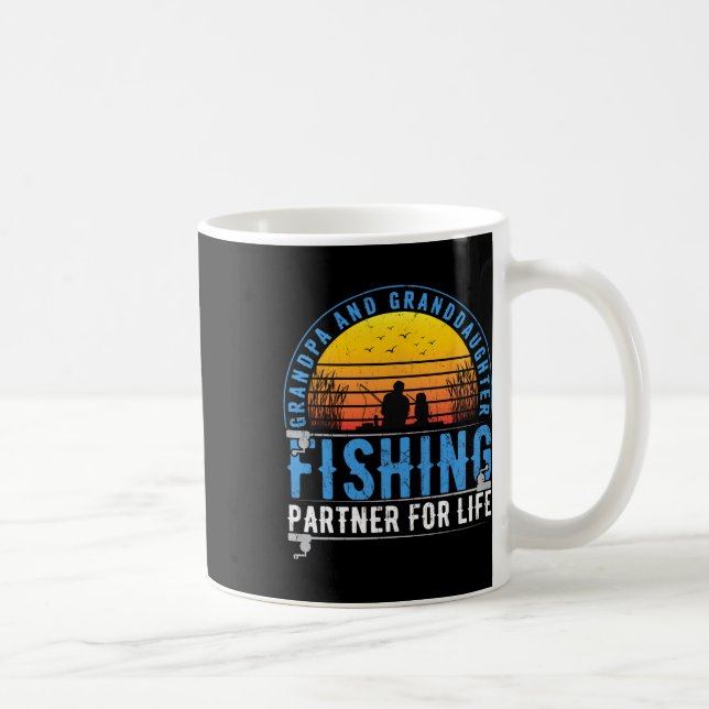 Caneca De Café Grandpa And Granddaughter Fishing Buddies For Life (Direita)