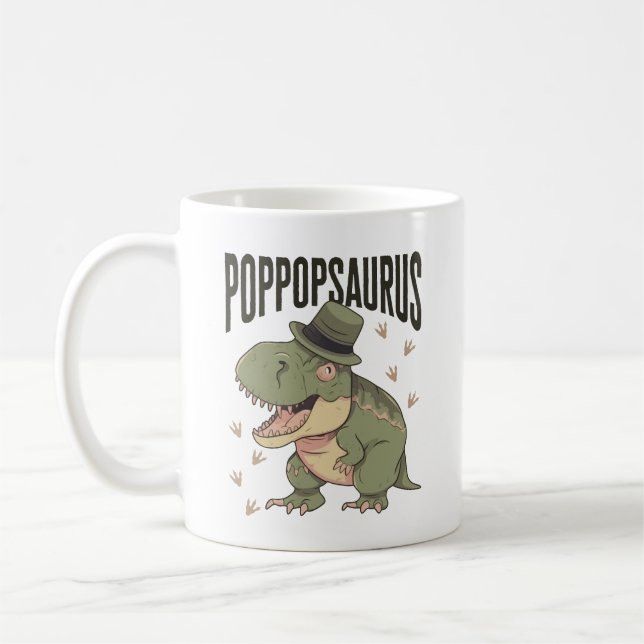 Caneca De Café Grandpa Dinosaur Father's Day Poppopsaurus (Esquerda)