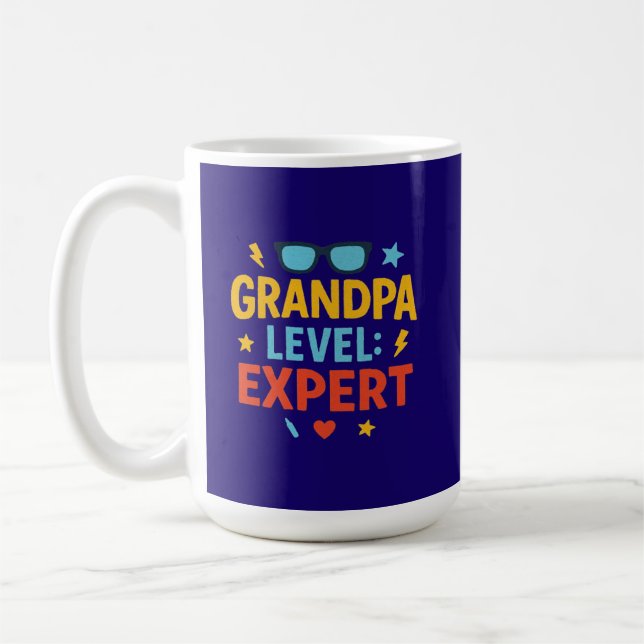 Caneca De Café grandpa level expert (cartoon style)  (Esquerda)