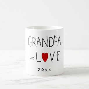 Caneca De Café GRANDPA=LOVE (Ou Qualquer Nome) Dia de os pais Gif