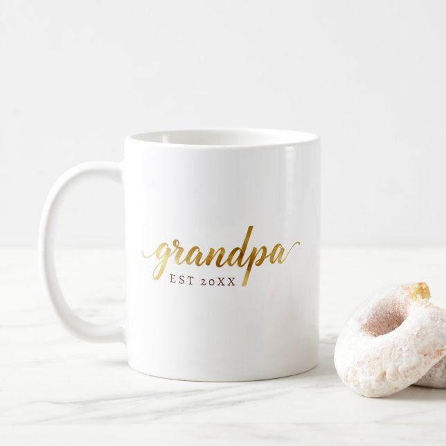 Caneca De Café Grandpa Mug | Personalized “EST” Baby Announcement (Com Donut)