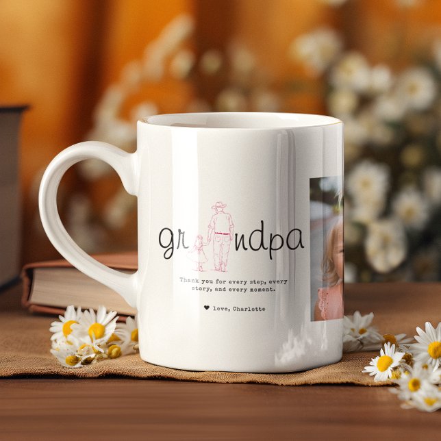 Caneca De Café Grandpa Photo Collage From Granddaughter (Criador carregado)