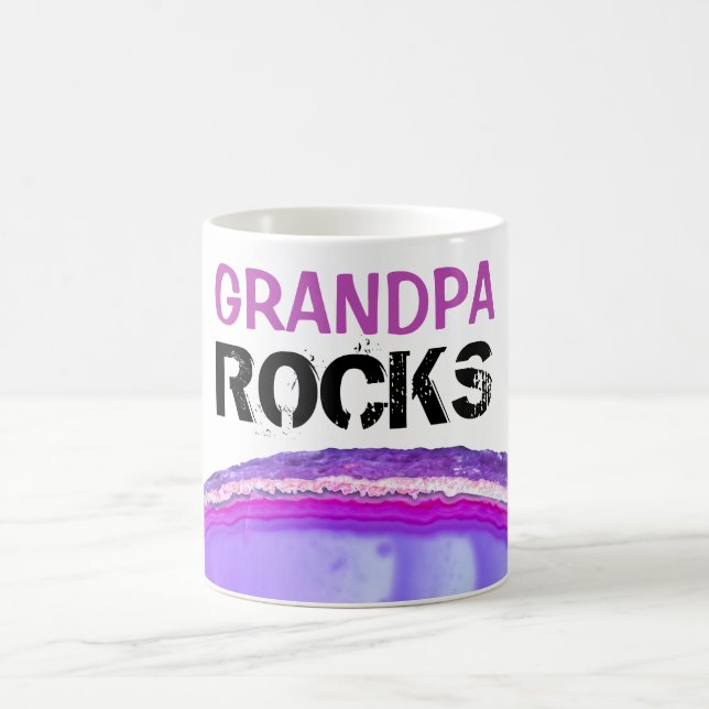 Caneca De Café *~* GRANDPA Rocks Stones Lapidary Agate Slab (Centro)