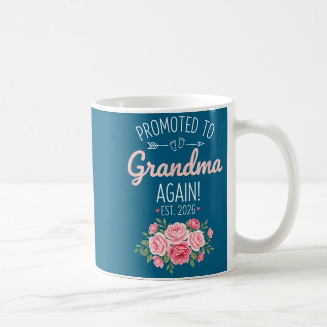 Caneca De Café Grandparent Promoted To Grandma Again Est. 2026, N (Direita)
