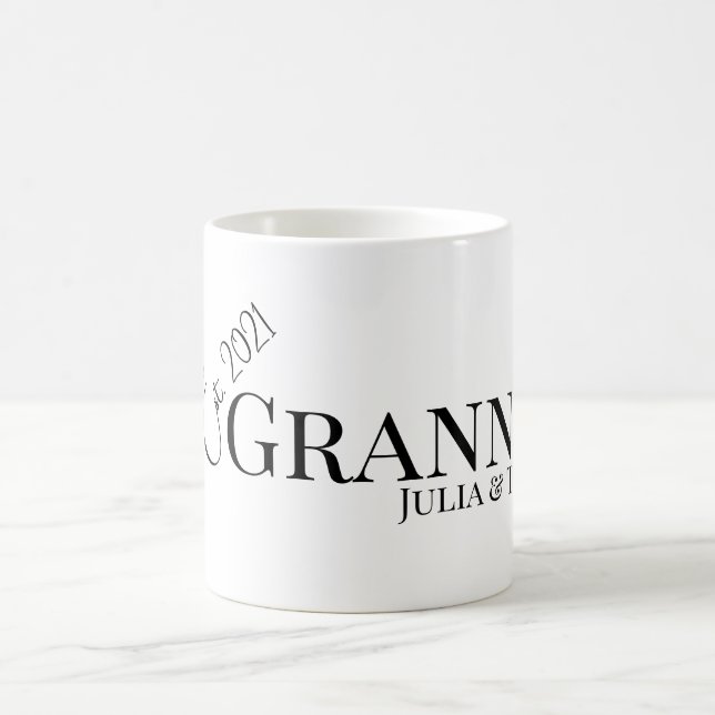 Caneca De Café Granny or Grammy Established Custom Year Modern  (Centro)