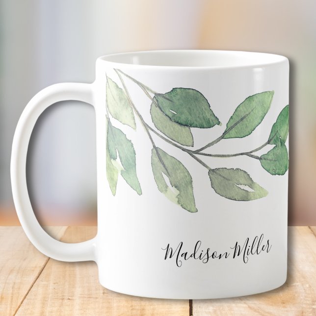 Caneca De Café Granulado personalizado de aquarela (Criador carregado)