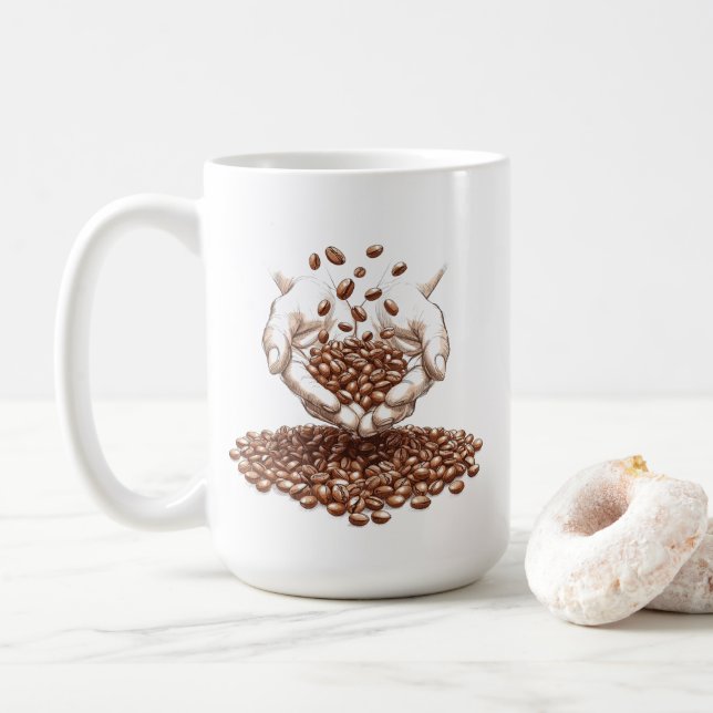 Caneca De Café Grão de Café (Com Donut)