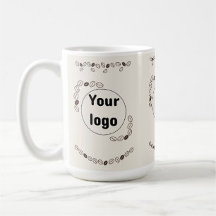 Caneca De Café Grãos de Café Marrom Minimalista para Marca de Caf