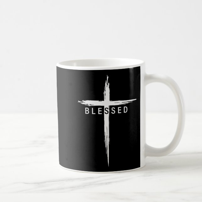 Caneca De Café Graphic Christian Cross Jesus Christ Men Women Ble (Direita)