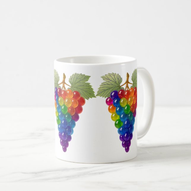 Caneca De Café Grappe de raisin multicolore (Frente Esquerda)