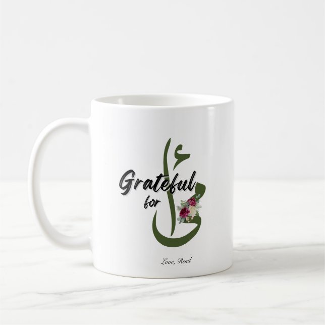 Caneca De Café Grata Personalizada para Ummi Mug (Esquerda)