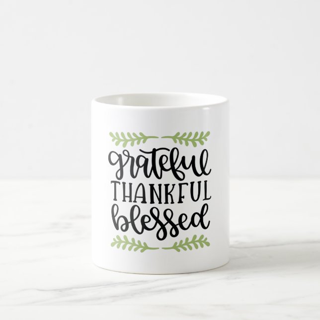 Caneca De Café Grateful thankful blessed (Centro)