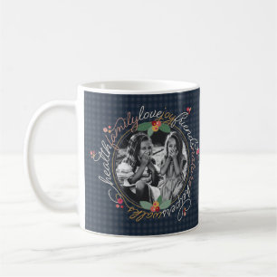 Caneca De Café Grateful Wreath Custom 1-Photo Holiday Mug
