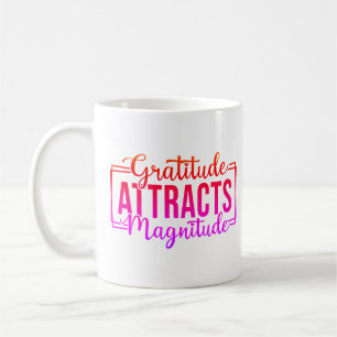 Caneca De Café Gratidão Atrai Magnitude Café Mug Personalizado