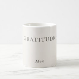 Caneca De Café Gratidão Personalizada – Design Minimalista de Tip