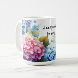 Caneca De Café Gratidão Watercolor Hydrangeas Coffee Mug