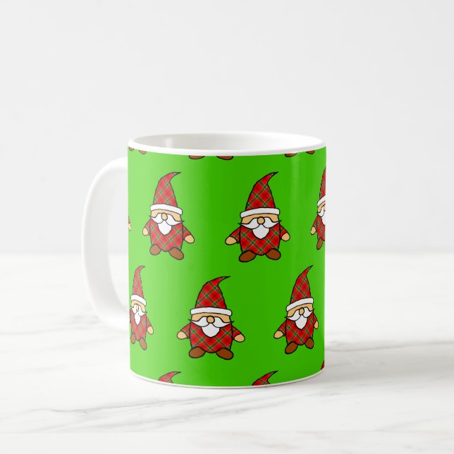 Caneca De Café Grátis Carton Gnome Padrão Natal (Frente Esquerda)