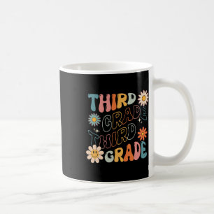 Caneca De Café Grau Groovy De Volta Para Estudante Da Equipe Da E