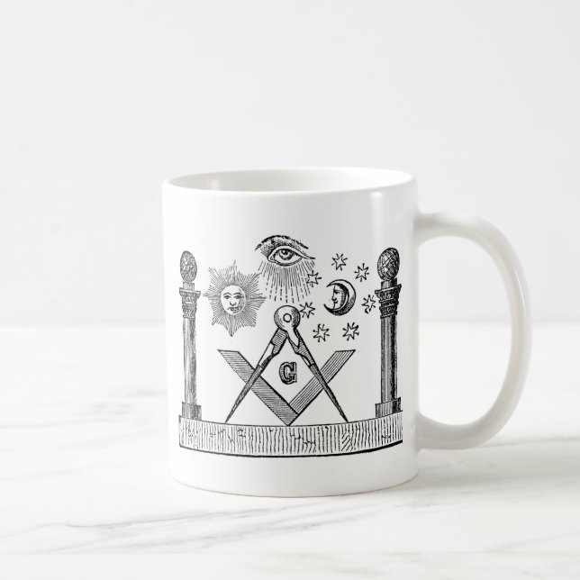 Caneca De Café Gravação masônica G Kenning Blockcut do século 19 (Direita)