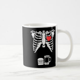 Caneca De Café Gravidez de Esqueleto Hambúrguer Cerveja Camisa Ra