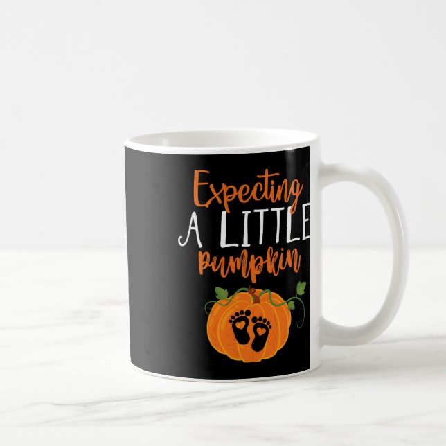 Caneca De Café Gravidez De Halloween Mamãe Esperava Um Pequeno Pu (Direita)