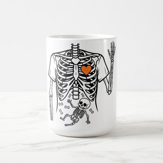 Caneca De Café Gravidez Esqueleto com Ossos do Bebê - Hallowen En (Centro)