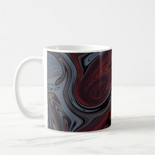 Caneca De Café Gray and red abstract painting