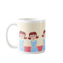 Gray Kitschy Anos 50 Gal Cute - Ilustração Retroat