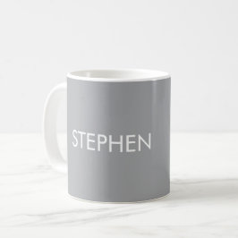 Caneca De Café Gray minimalist custom name 