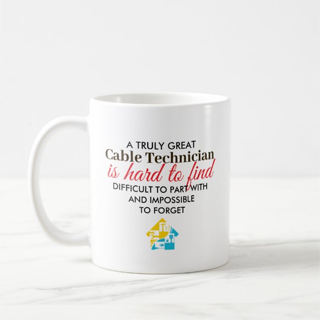 Caneca De Café Great Cable Technician Personalized Name Gift (Esquerda)