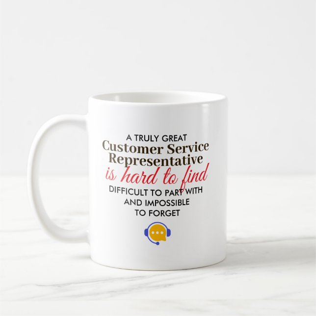Caneca De Café Great Customer Service Rep Personalized Name Gift (Esquerda)