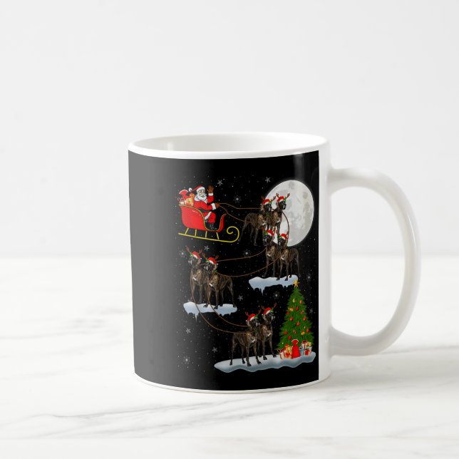 Caneca De Café Great Dane Dog Santa Sleigh Flying Funny Magical C (Direita)