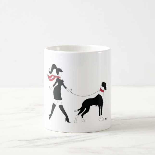 Caneca De Café Great dane e menina (Centro)