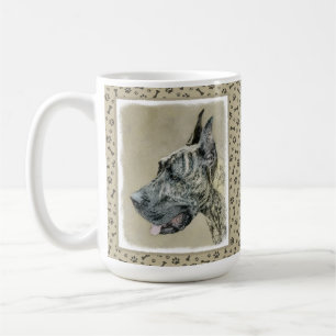 Caneca De Café Great dane (rajado) que pinta - arte original do