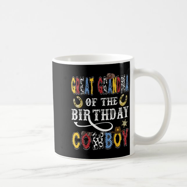 Caneca De Café Great Grandma Of The Birthday Cowboy Western Rodeo (Direita)