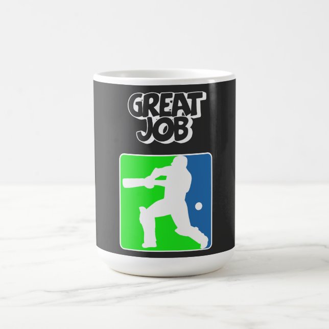 Caneca De Café Great Job Cricket Logo Cricket Batsman  (Centro)