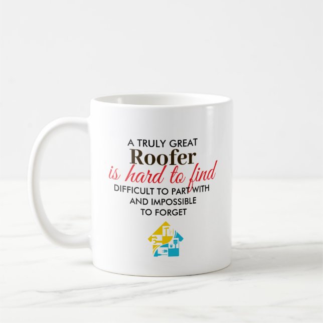 Caneca De Café Great Roofer Personalized Name Gift (Esquerda)