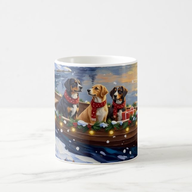 Caneca De Café Greater Swiss Mountain Dog Christmas Boat Holiday (Centro)