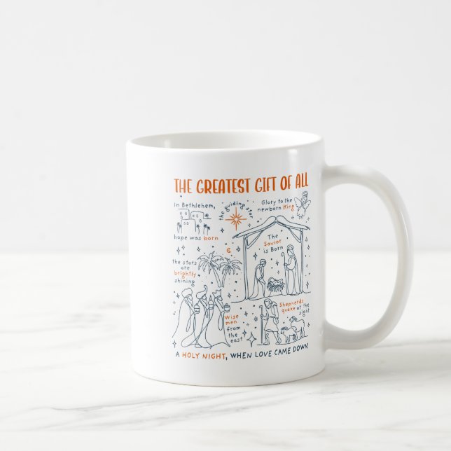 Caneca De Café Greatest Gift Of All Christmas Birth Of Jesus Reli (Direita)