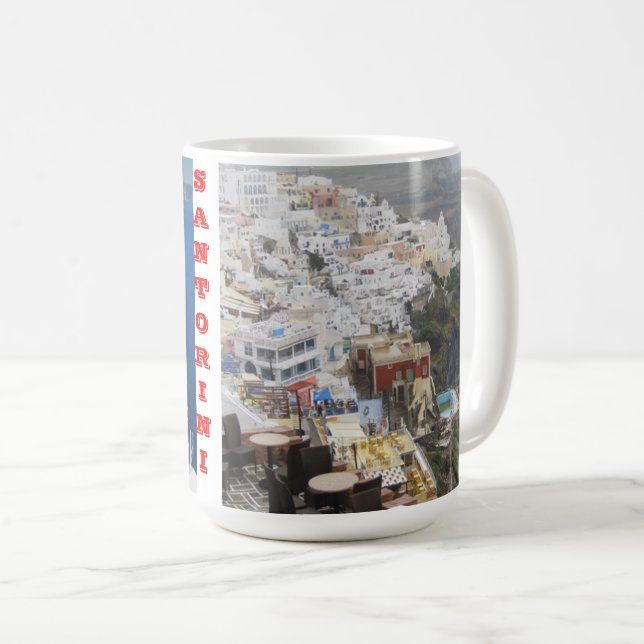 Caneca De Café Grécia Island Santorini Mug (Frente Esquerda)